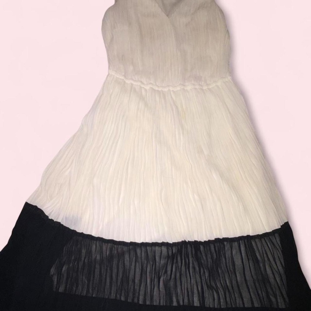 The Limited black-and-ivory pleated dress Size XS